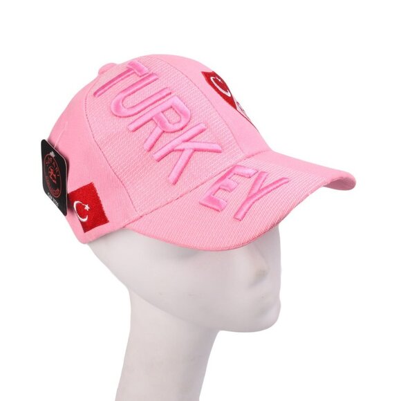 Turkey Soccer/Football Hat Cap Adjustable Back Pink Embroidered Logo NE - Picture 1 of 4